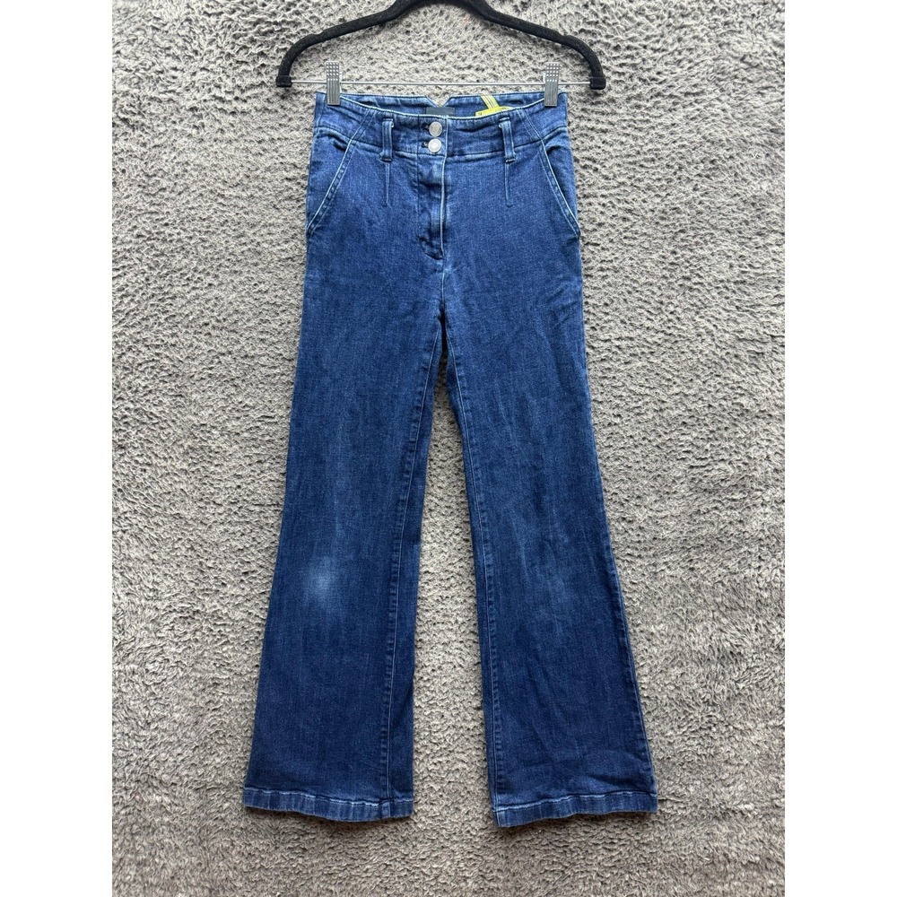Maeve By Anthropologie‎ High-Rise Tailored Flare Jeans Dark Wash Womens Size 24